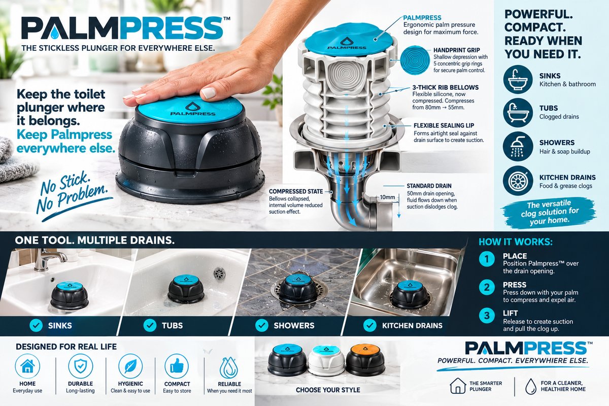 Palmpress concept infographic — color and layout board