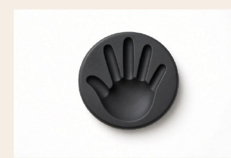 Top view of the molded palm print